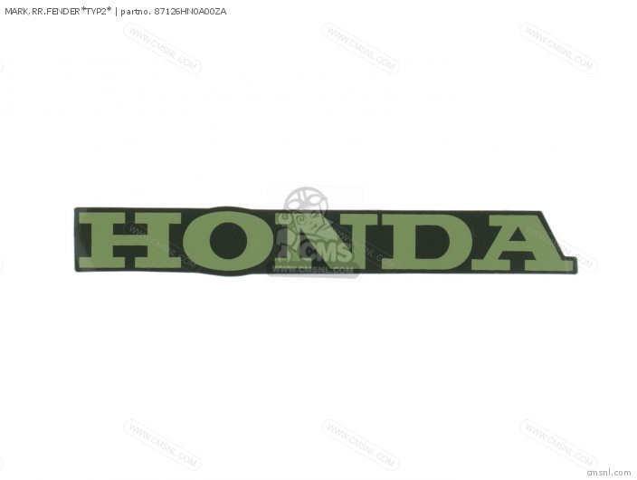 Honda MARK,RR.FENDER*TYP2* 87126HN0A00ZA