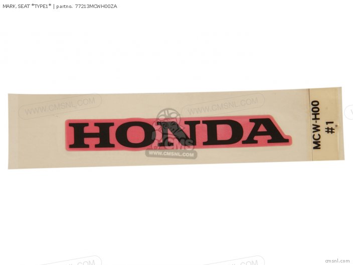 Honda MARK,SEAT *TYPE1* 77213MCWH00ZA Honda MARK,SEAT *TYPE1* 77213MCWH00ZA