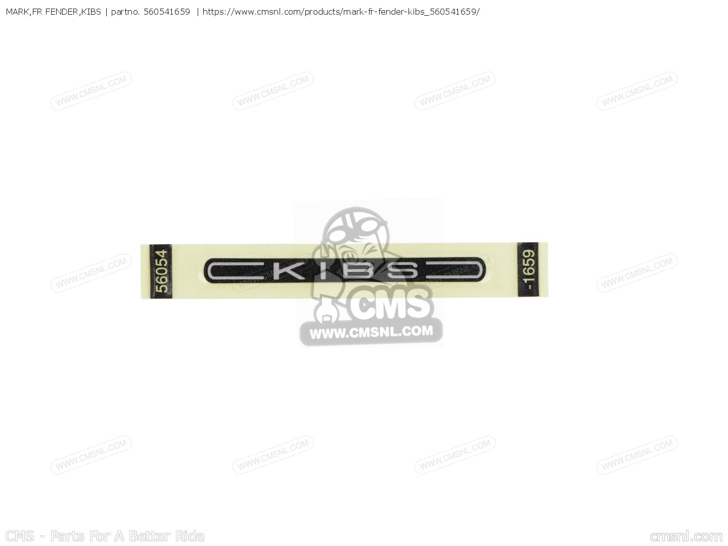 パーツ KIB 560541659: MARK,FR FENDER,KIBS Kawasaki - buy the 56054-1659
