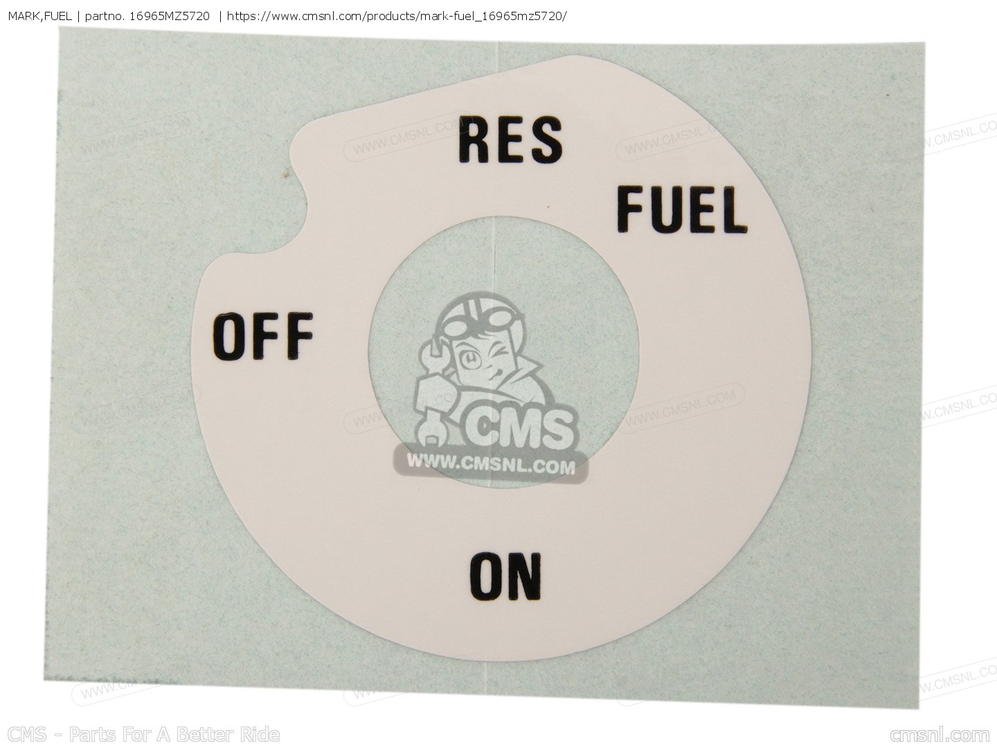 16965MZ5720 Mark,fuel Honda buy the 16965MZ5720 at CMSNL