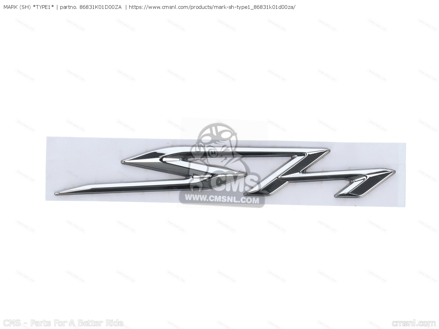 86831K01D00ZA: MARK,SH *TYPE1* Honda - buy the 86831-K01