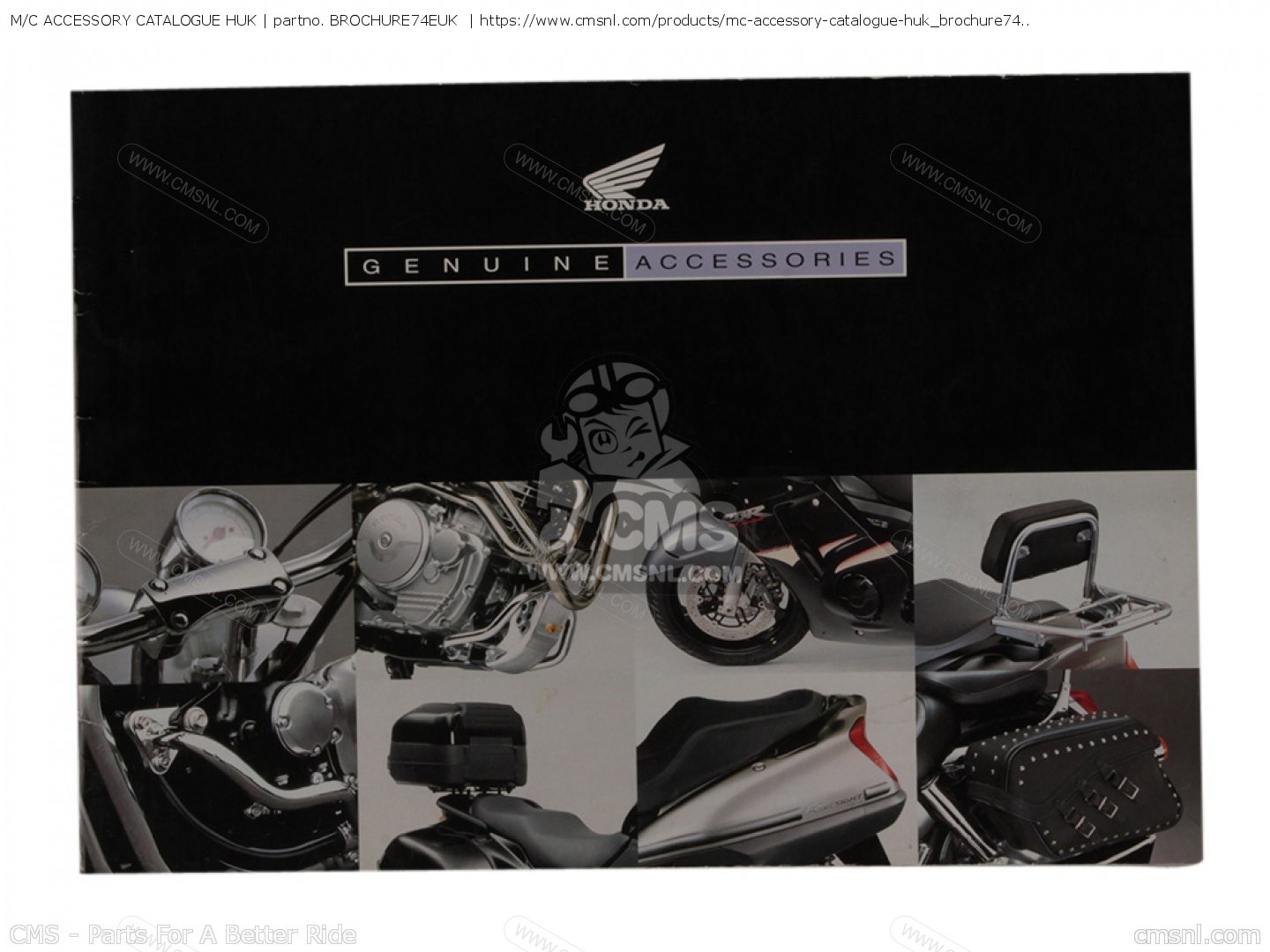 BROCHURE74EUK M/C ACCESSORY CATALOGUE HUK Honda buy the BROCHURE