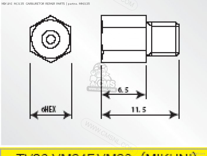 Takegawa MIKUNI  M/J135  CARBURETOR REPAIR PARTS MMJ135