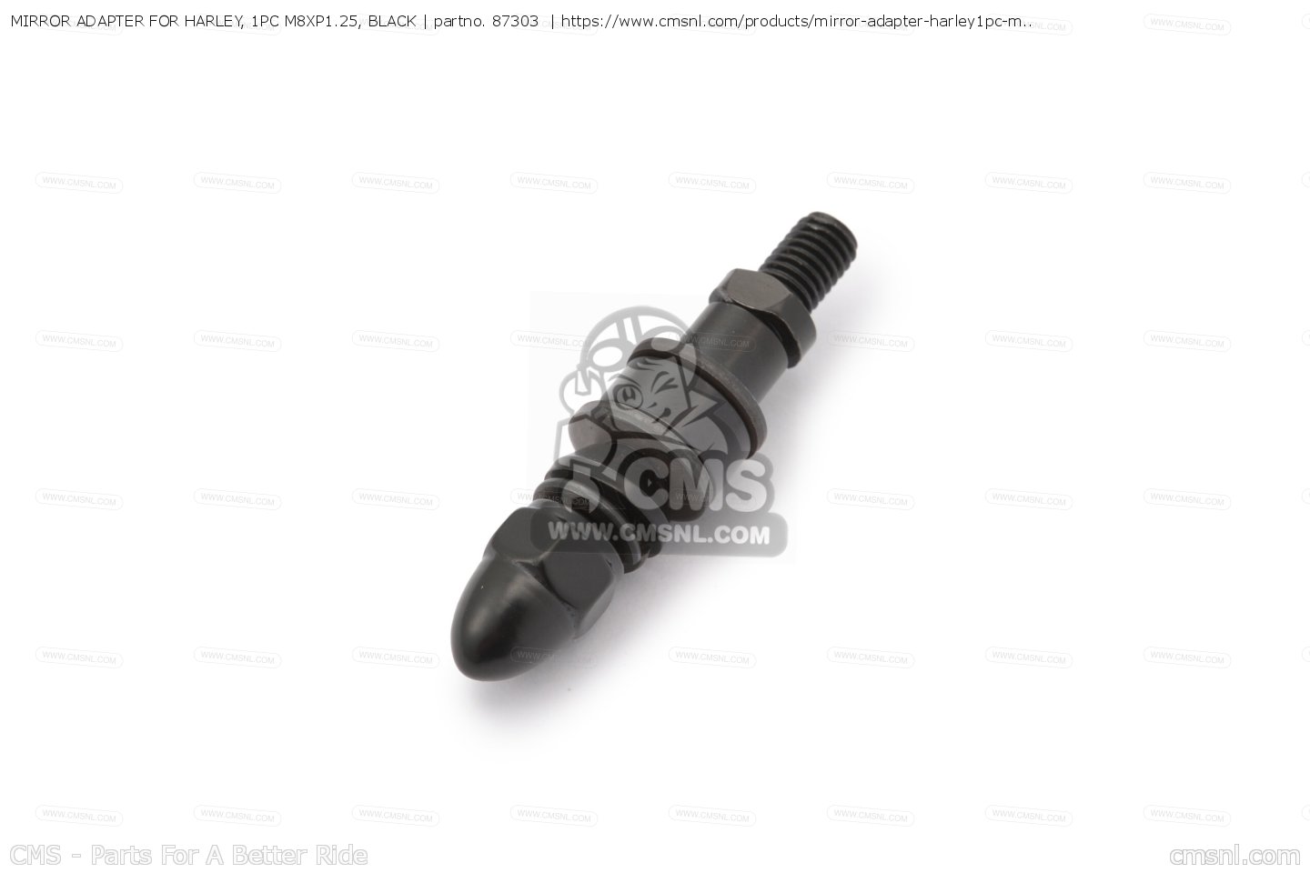 87303 Mirror Adapter For Harley, 1pc M8xp1.25, Black Daytona buy the