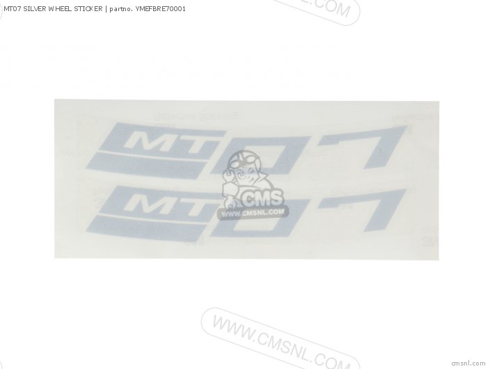 Yamaha MT07 SILVER WHEEL STICKER YMEFBRE70001