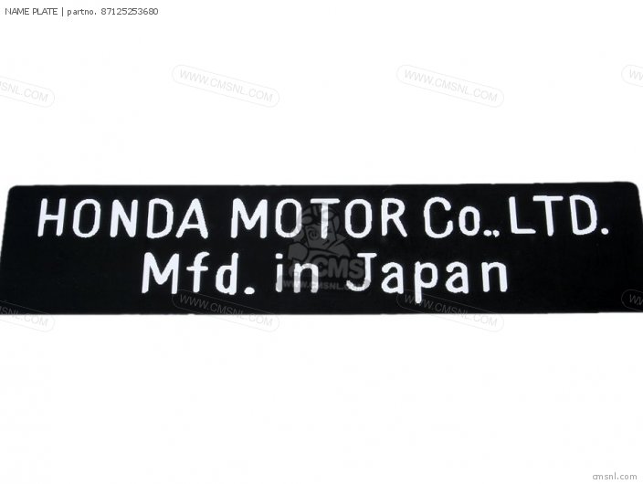 Honda NAME PLATE 87125253680 Honda NAME PLATE 87125253680