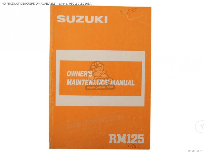 Suzuki NO PRODUCT DESCRIPTION AVAILABLE 9901101B2103A