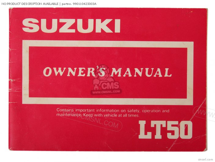 Suzuki NO PRODUCT DESCRIPTION AVAILABLE 990110423303A