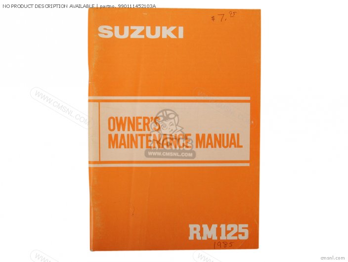 Suzuki NO PRODUCT DESCRIPTION AVAILABLE 990111452103A