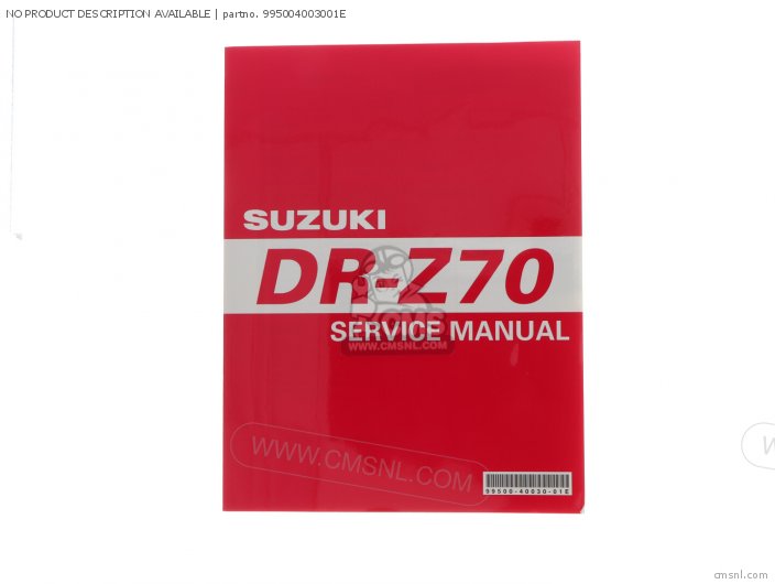 Suzuki DR-Z70 SERVICE MANUAL 995004003001E