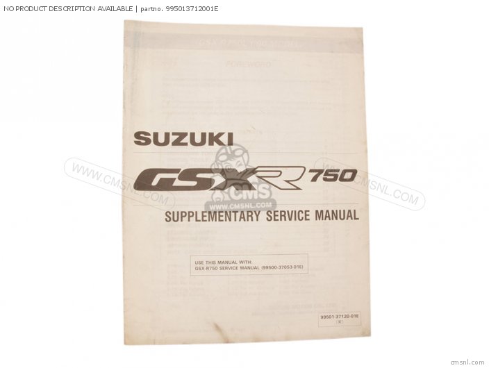 Suzuki PARTS MANUAL 995013712001E Suzuki PARTS MANUAL 995013712001E