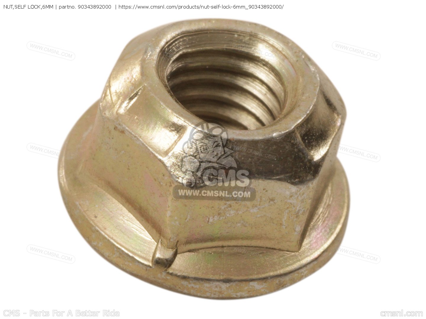 90343892000: Nut,self Lock,6mm Honda - buy the 90343-892-000 at CMSNL