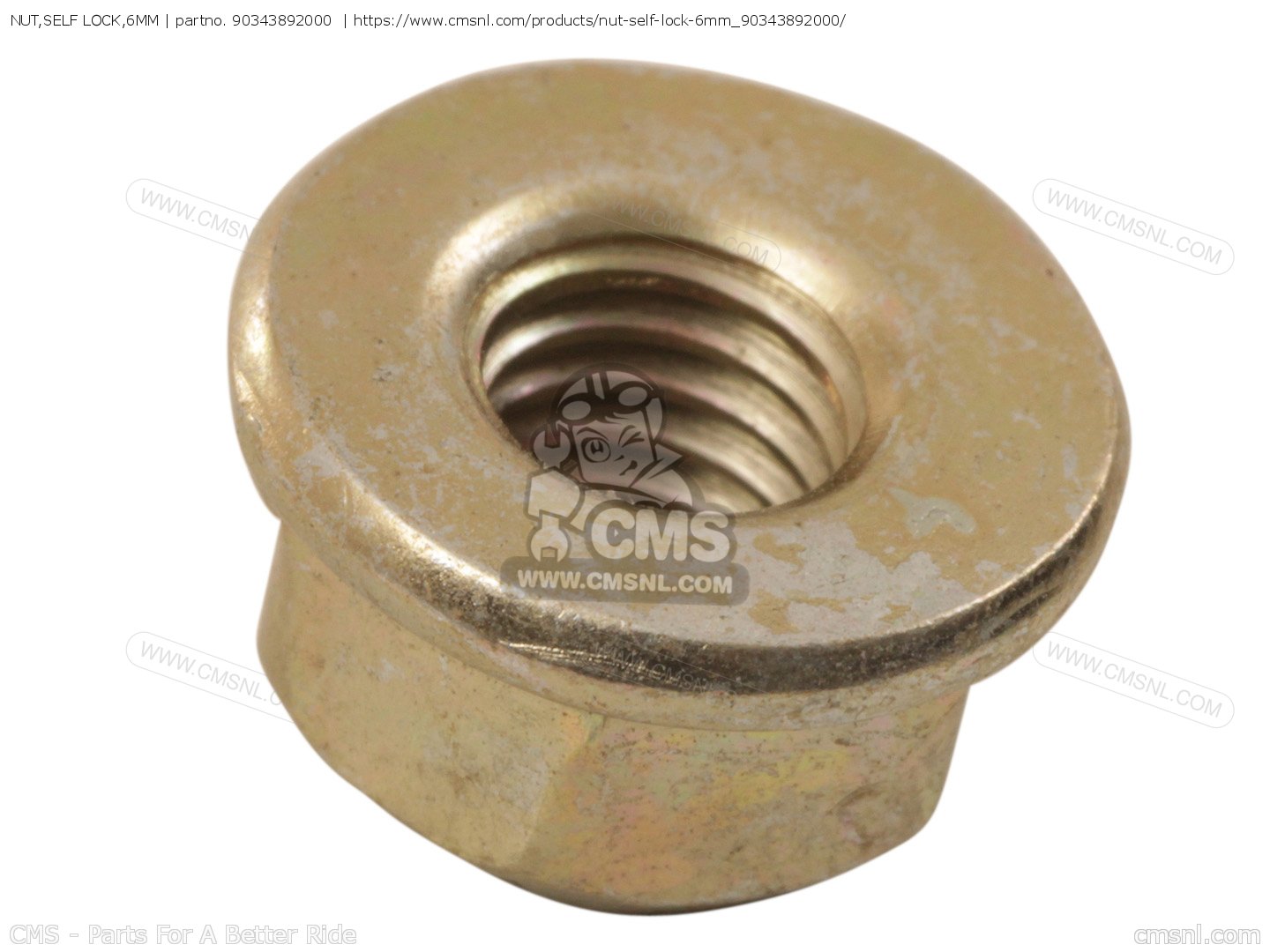 90343892000: Nut,self Lock,6mm Honda - buy the 90343-892-000 at CMSNL