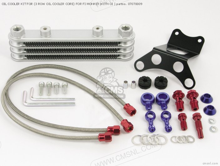 Takegawa OIL COOLER KIT FOR (3 ROW OIL COOLER CORE) FOR FI MONKEY WITH OI 07070009