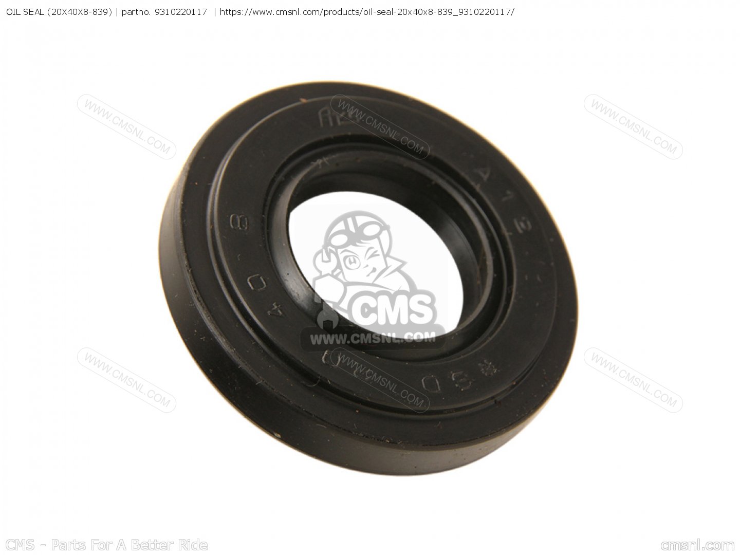 9310220117: Oil Seal (20x40x8-839) Yamaha - buy the 93102-20117 at CMSNL