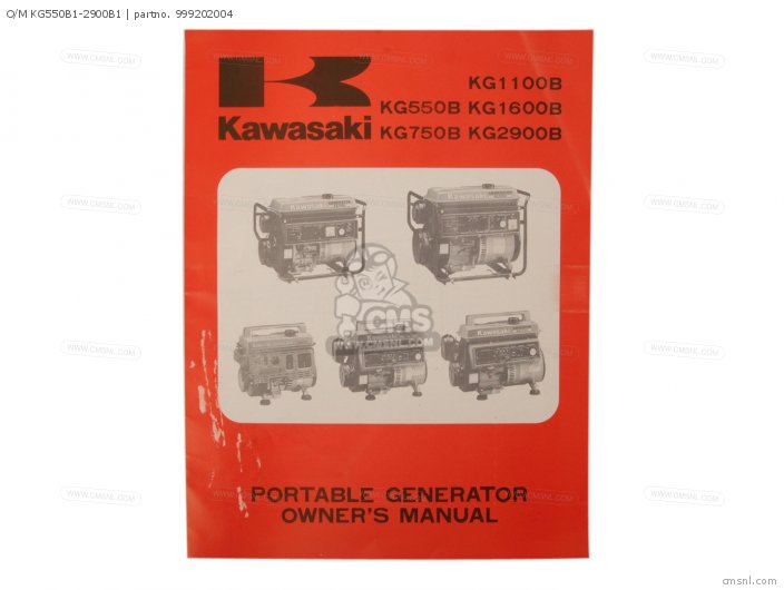 Kawasaki O/M KG550B1-2900B1 999202004