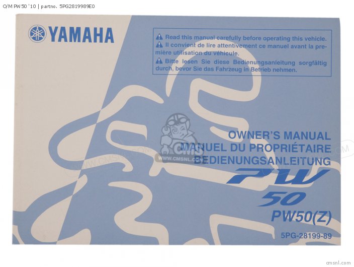 Yamaha O/M PW50 10 5PG2819989E0