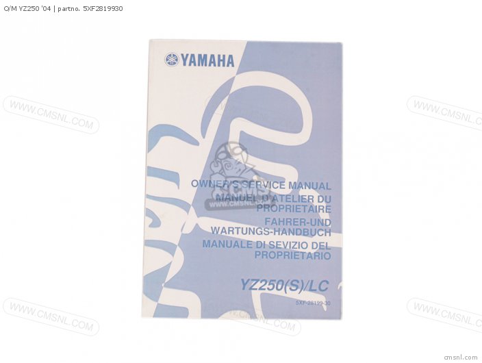 Yamaha O/M YZ250 '04 5XF2819930