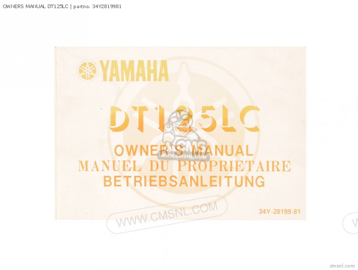 Yamaha OWNERS MANUAL DT125LC 34Y2819981