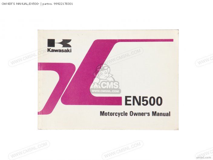 Kawasaki OWNER'S MANUAL,EN500- 99922178301