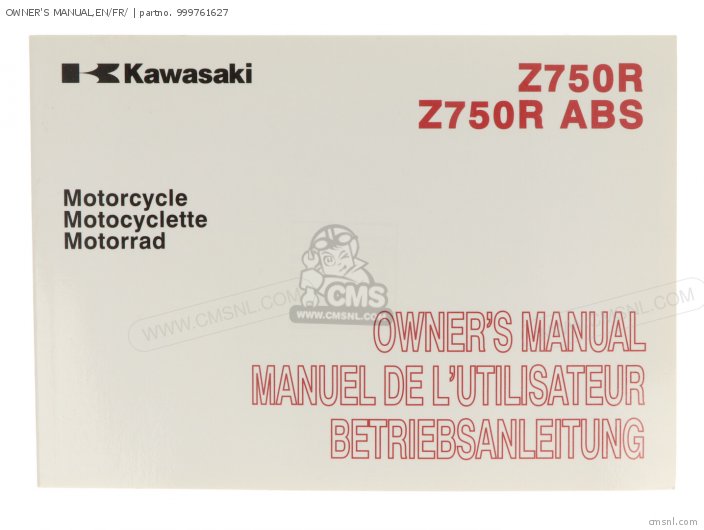 Kawasaki OWNER'S MANUAL,EN/FR/ 999761627