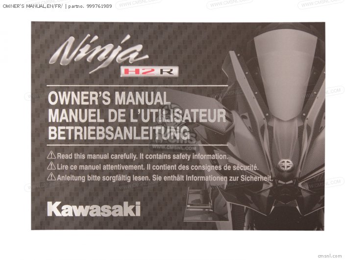 Kawasaki OWNERS MANUAL,EN/FR/ 999761989