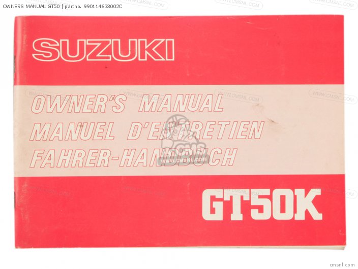 Suzuki OWNERS MANUAL GT50 990114633002C