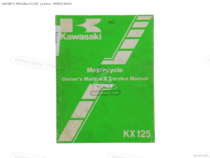 Kawasaki OWNER'S MANUAL,KX125- 99920132401