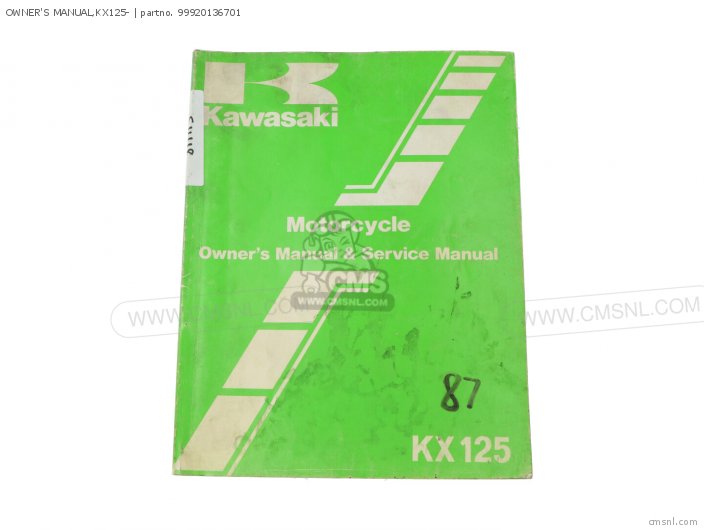 Kawasaki OWNER'S MANUAL,KX125- 99920136701