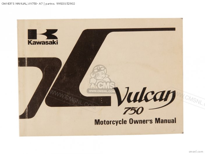 Kawasaki OWNERS MANUAL,VN750- A7 99920152902