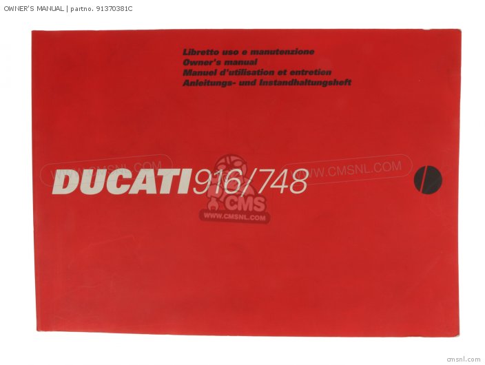 Ducati OWNER'S MANUAL 91370381C