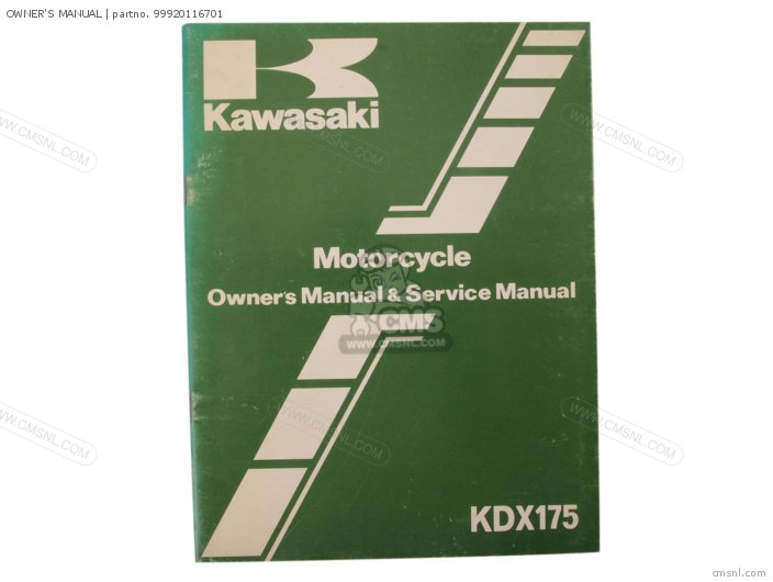 Kawasaki OWNERS MANUAL 99920116701