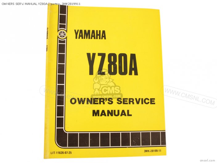 Yamaha OWNERS SERV. MANUAL YZ80A 3MK2819911