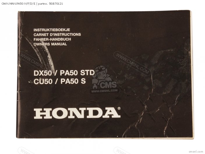 Honda OWN.MAN.PA50 N/F/D/E 5GB70121