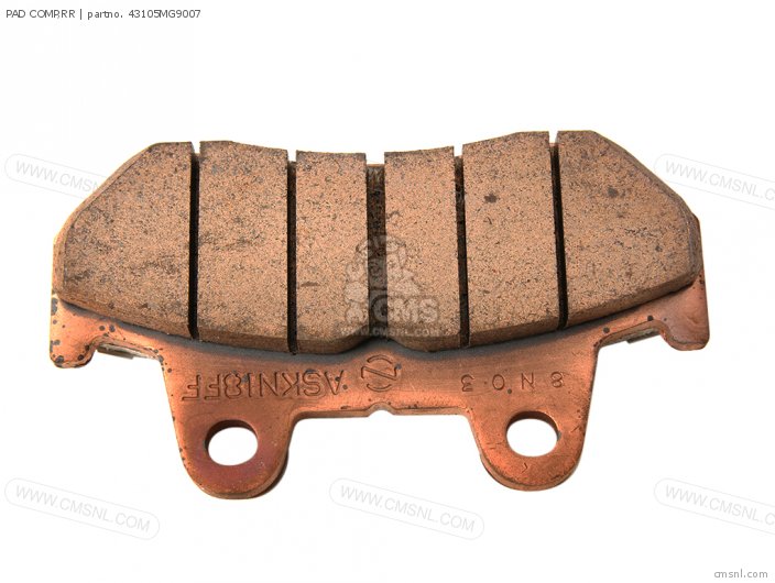 Honda PAD COMP,RR (MCA) 43105MG9007 Honda PAD COMP,RR (MCA) 43105MG9007