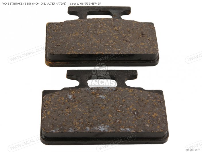 Honda PAD SET,BRAKE (SBS) (NAS) (NON O.E. ALTERNATIVE) 06455GM9745P