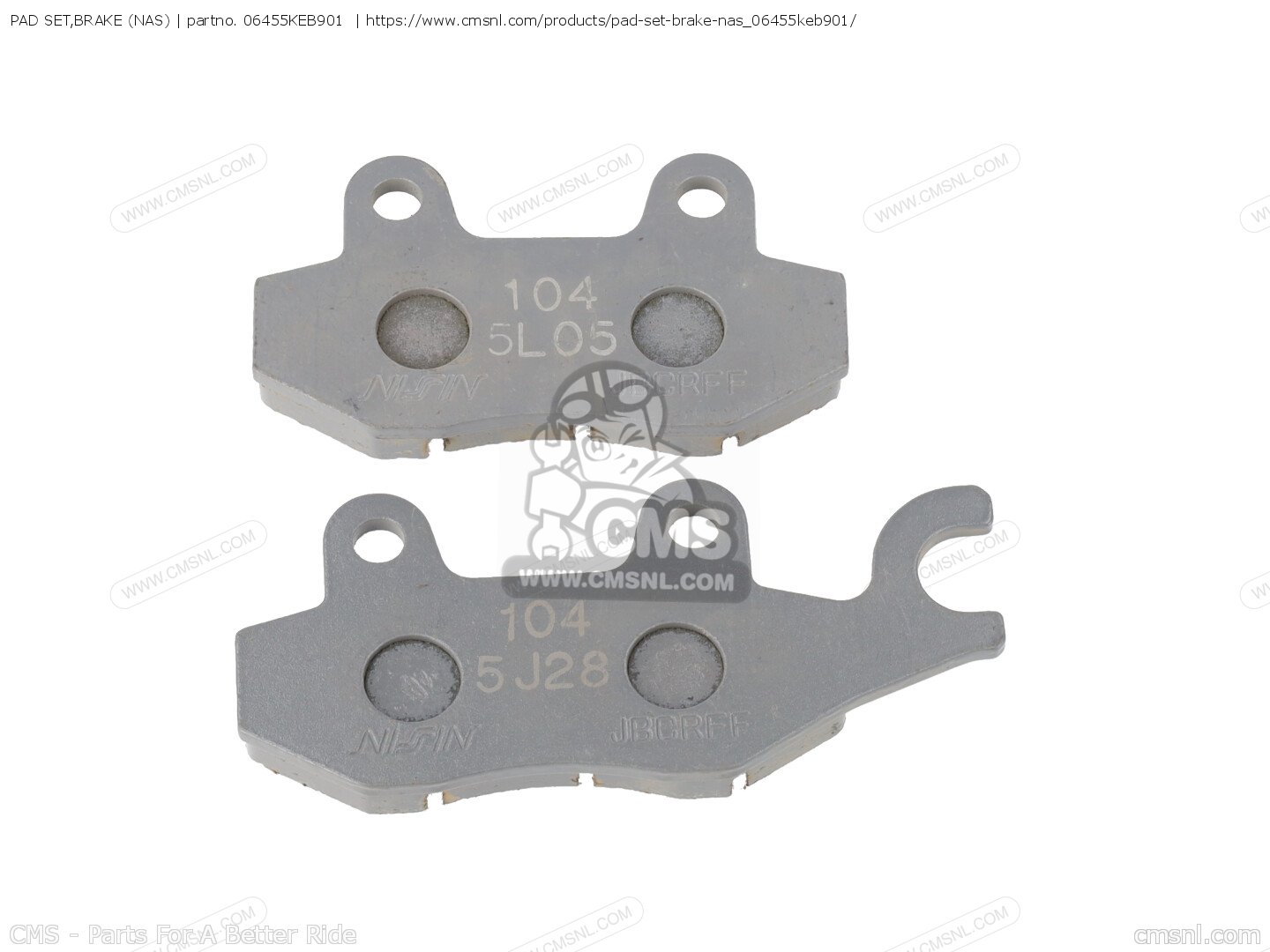 06455KEB901: Pad Set,brake (nas) Honda - buy the 06455-KEB-901 at CMSNL