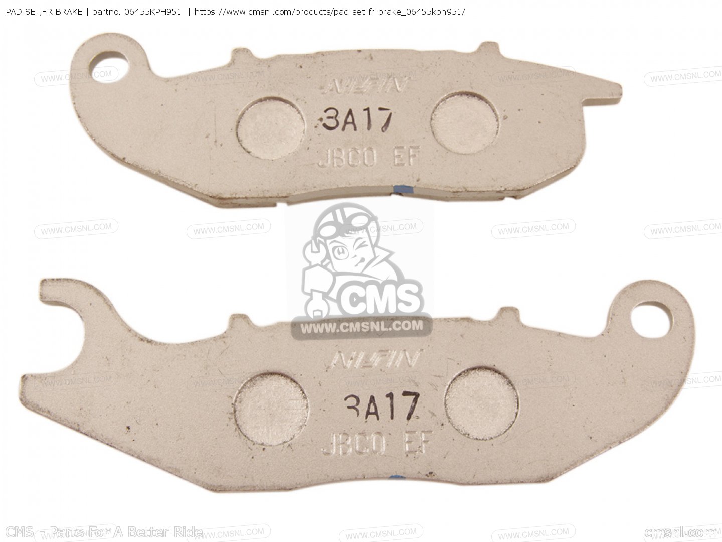 06455KPH951 Pad Set,fr Brake (nas) Honda buy the 06455KPH951 at CMSNL