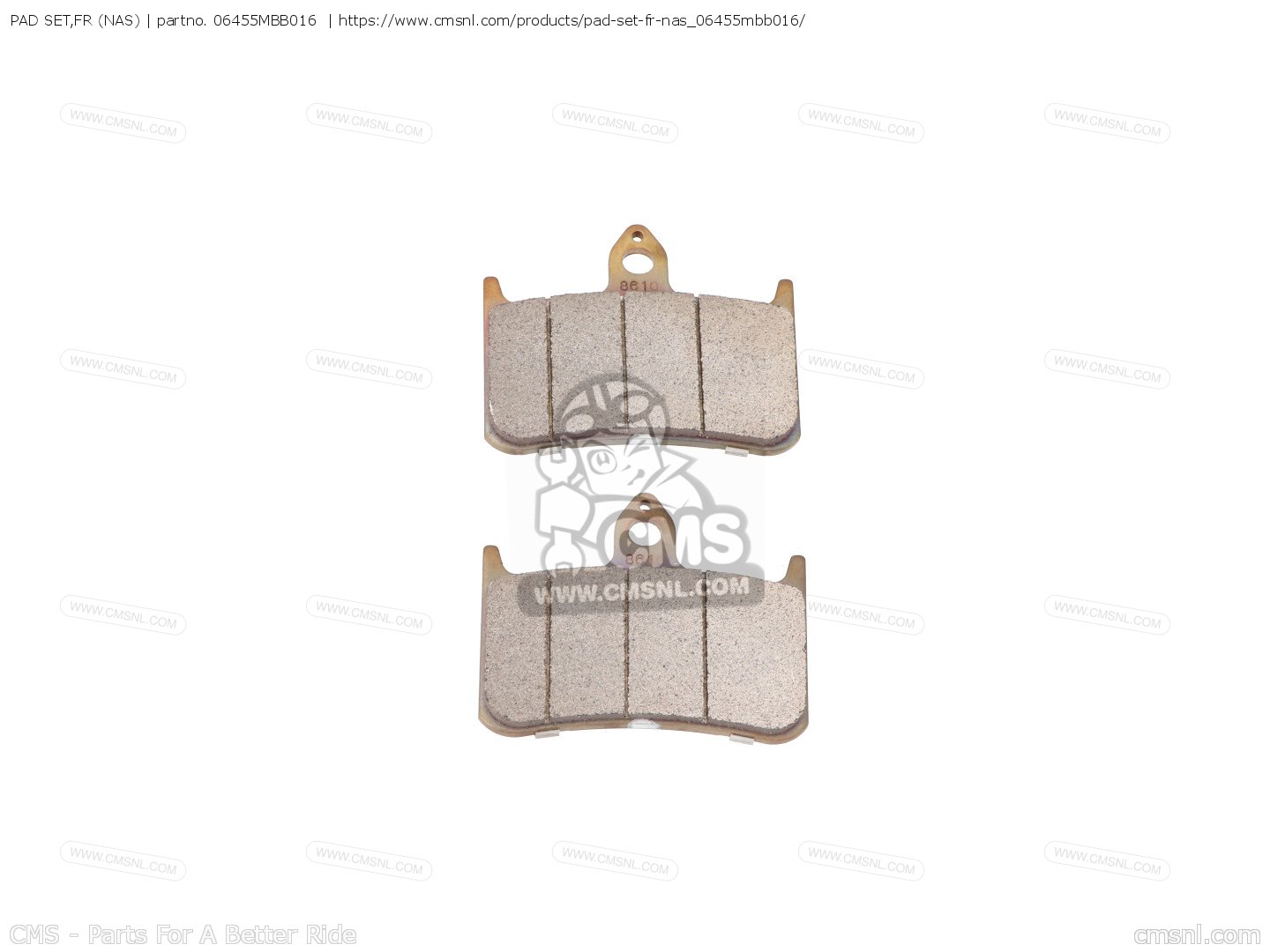 Plaquettes De Frein Avant Gauche Honda 06455-MCA-016