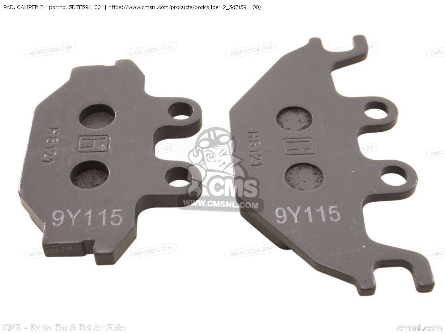 5D7F591100: Pad, Caliper 2 Yamaha - buy the 5D7-F5911-00-00 at CMSNL