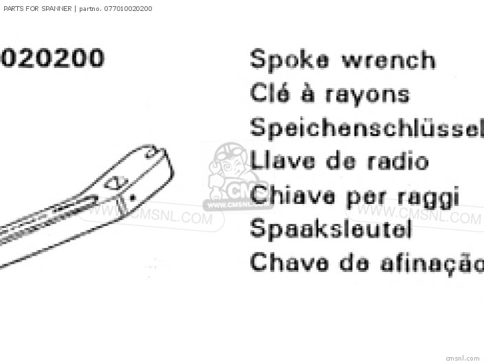 Honda PARTS FOR SPANNER 077010020200