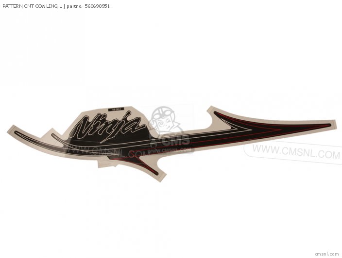 Kawasaki PATTERN,CNT COWLING,L 560690951 Kawasaki PATTERN,CNT COWLING,L 560690951