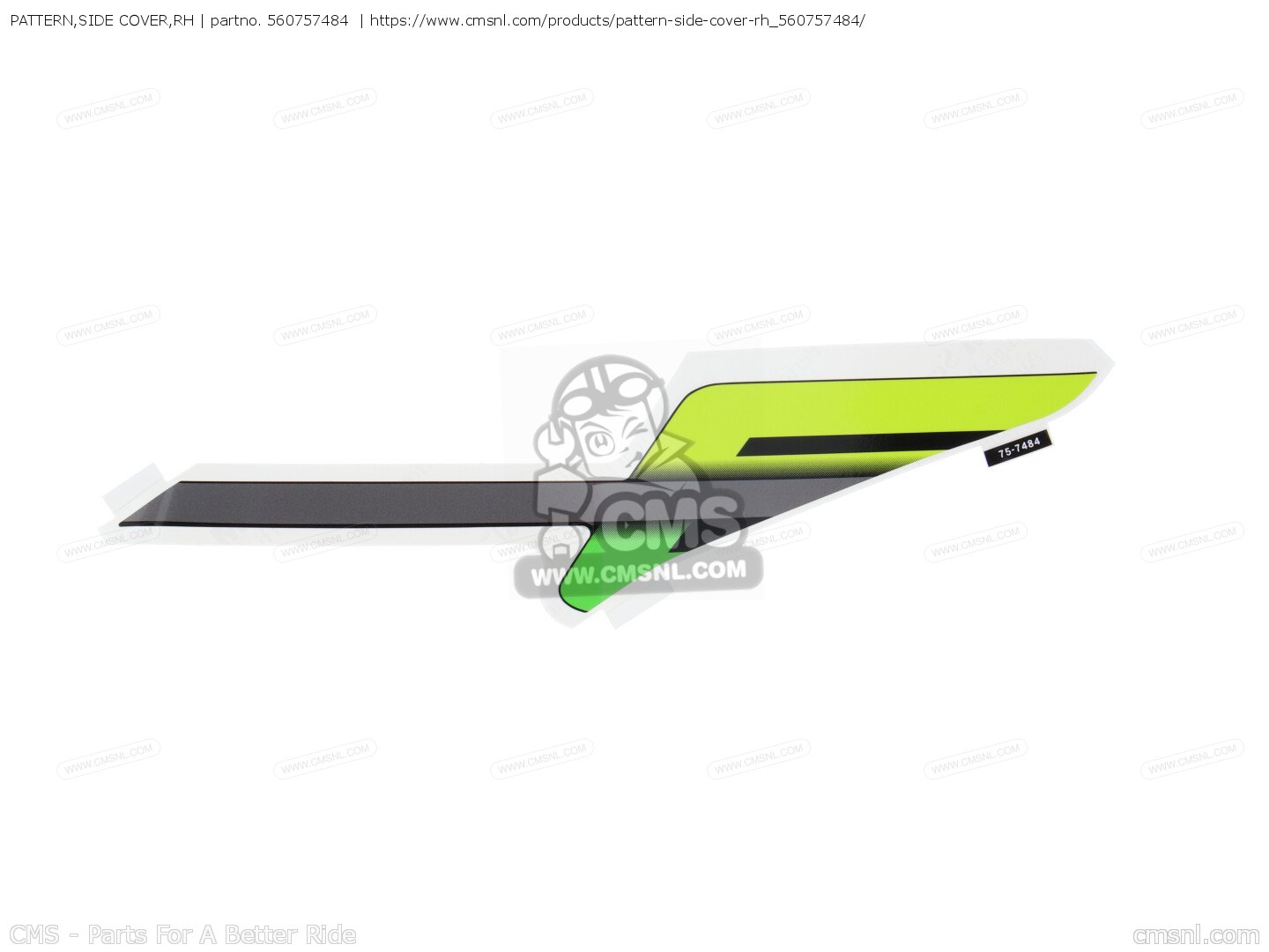 560757484: PATTERN,SIDE COVER,RH Kawasaki - buy the 56075