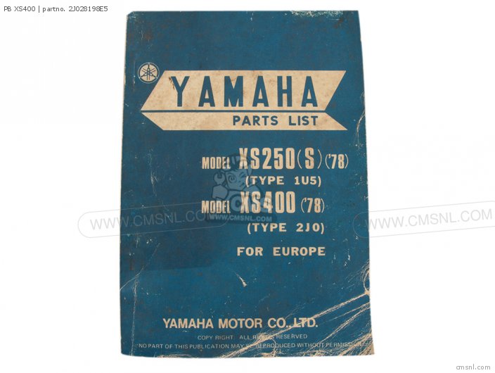 Yamaha PB XS400 2J028198E5