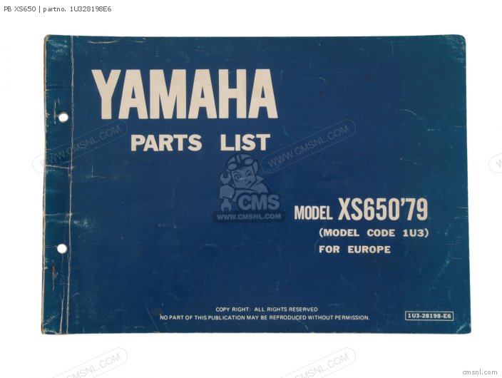 Yamaha PB XS650 1U328198E6 Yamaha PB XS650 1U328198E6