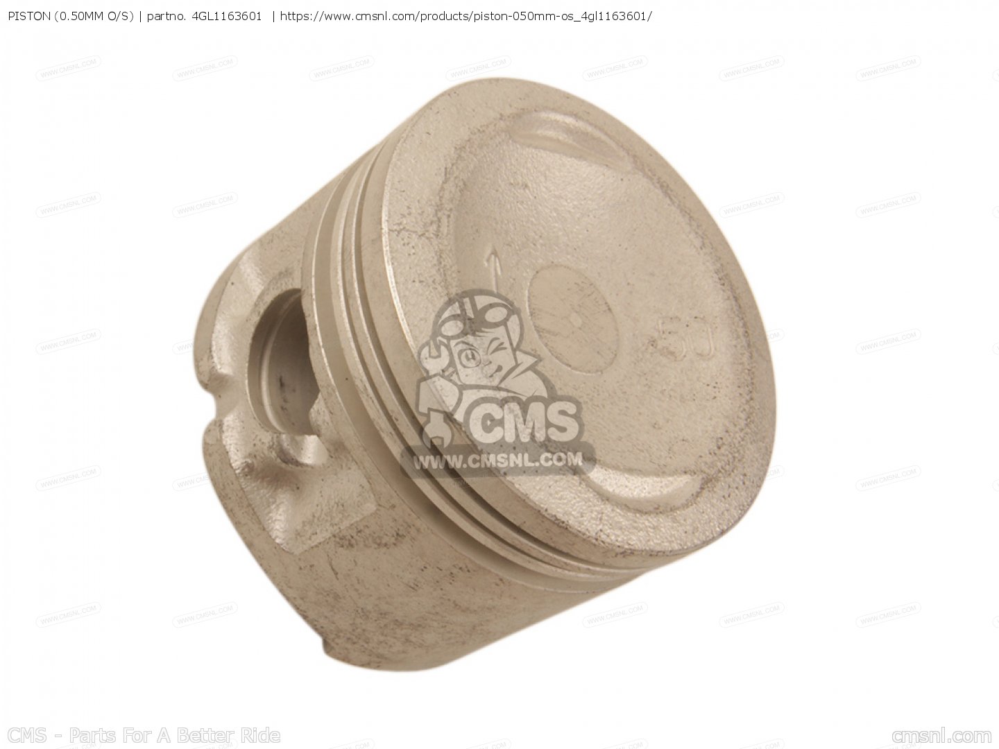 4GL1163601: PISTON (0.50MM O/S) Yamaha - buy the 4GL-11636