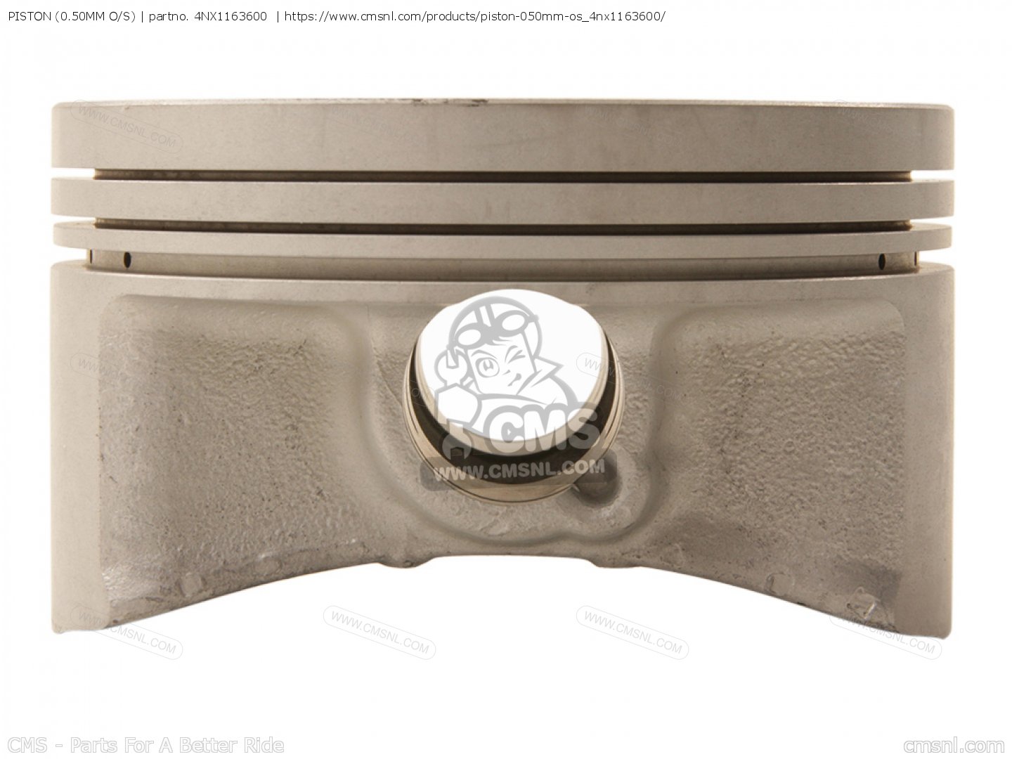 4NX1163600: PISTON (0.50MM O/S) Yamaha - buy the 4NX-11636 4NX1163600: PISTON (0.50MM O/S) Yamaha - buy the 4NX-11636