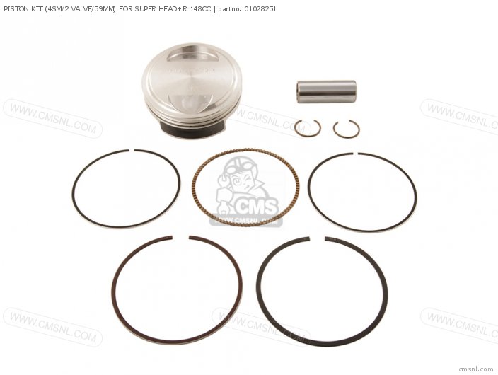 Takegawa PISTON KIT (4SM/2 VALVE/59MM) FOR SUPER HEAD+R 148CC 01028251