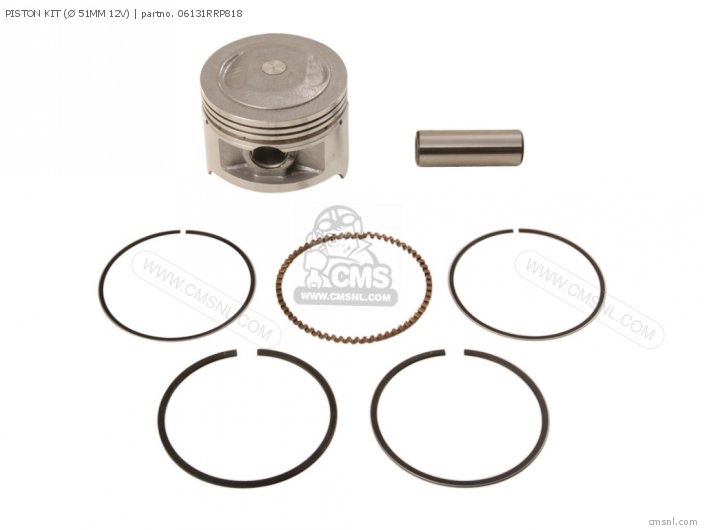 Honda PISTON KIT ( 51MM 12V) 06131RRP818