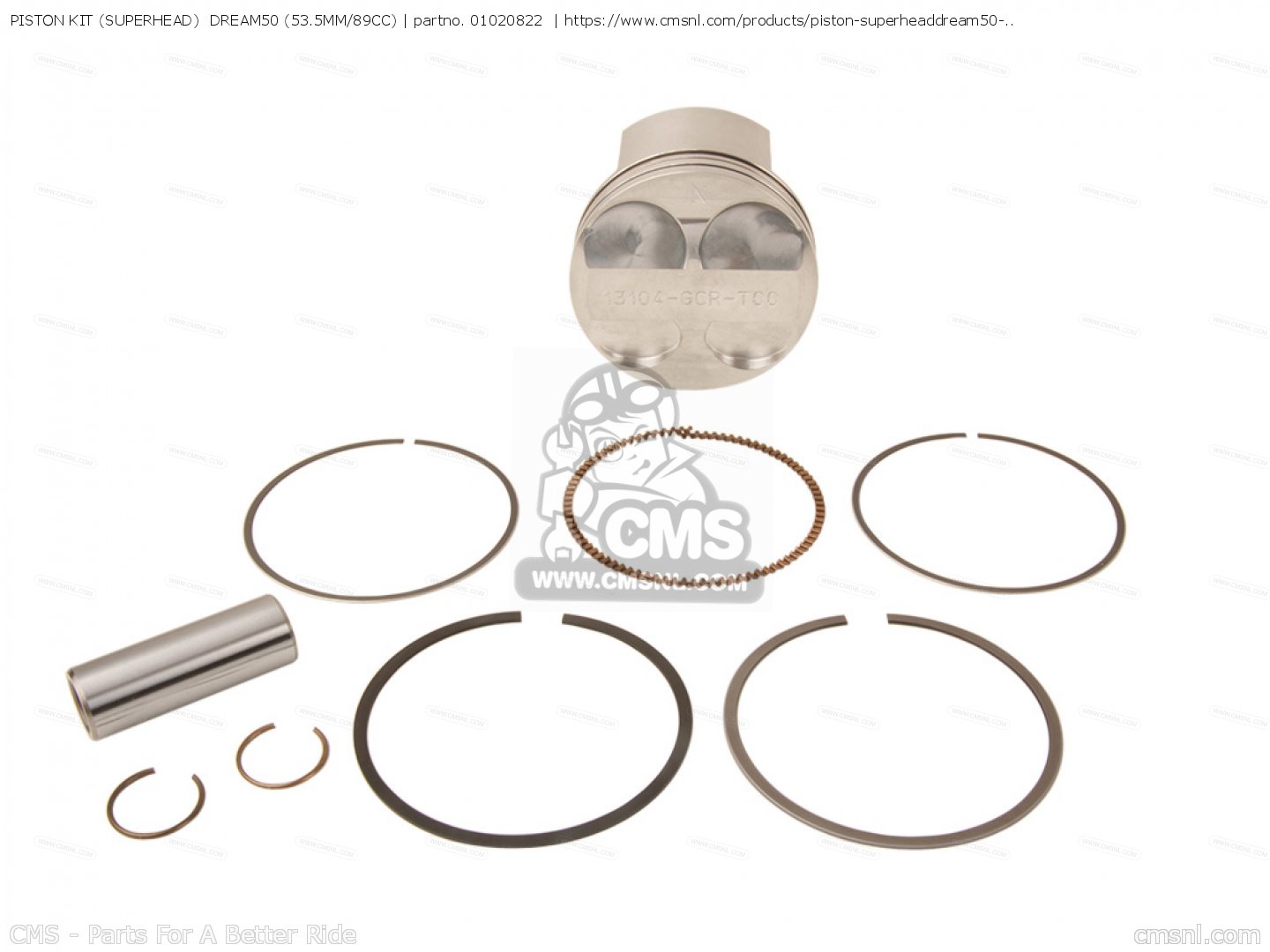 SP武川 01-02-0822 PISTON KIT (SuperHead) Dream50 (53 5mm/89cc)-